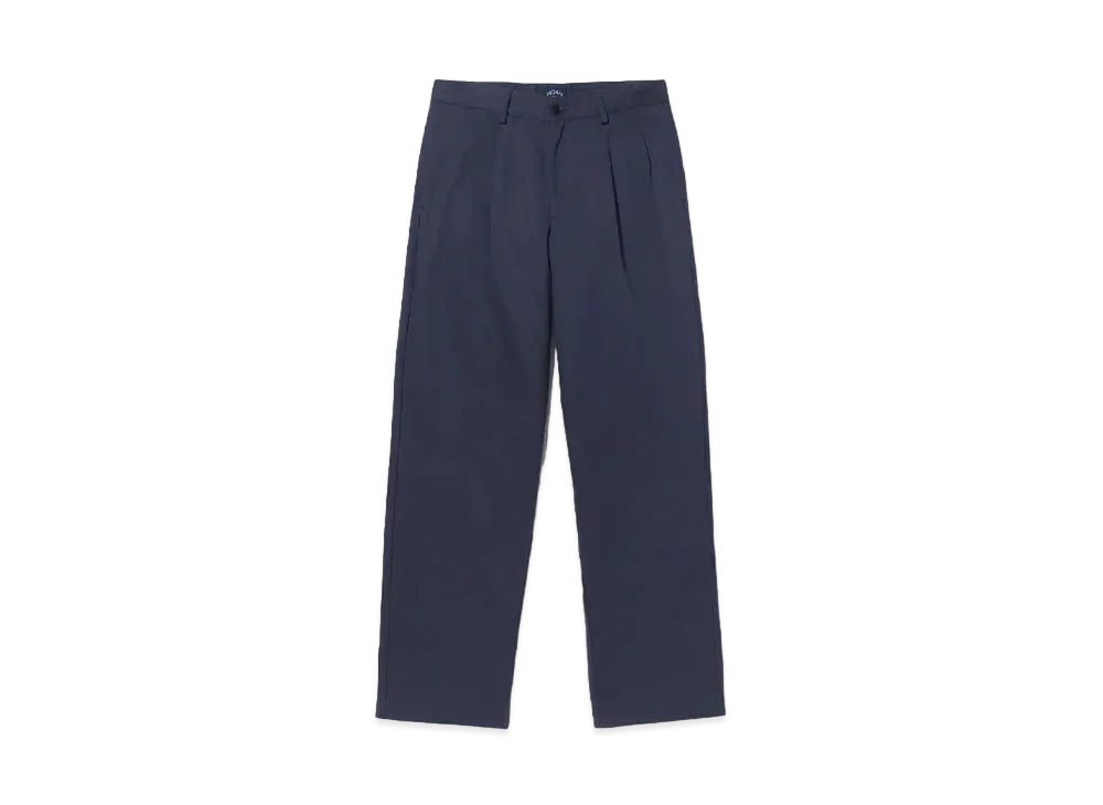 Noah Twill Double-Pleat Pant "Navy"