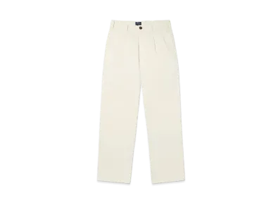 Noah Classic Double-Pleat Herringbone Pant "Natural"