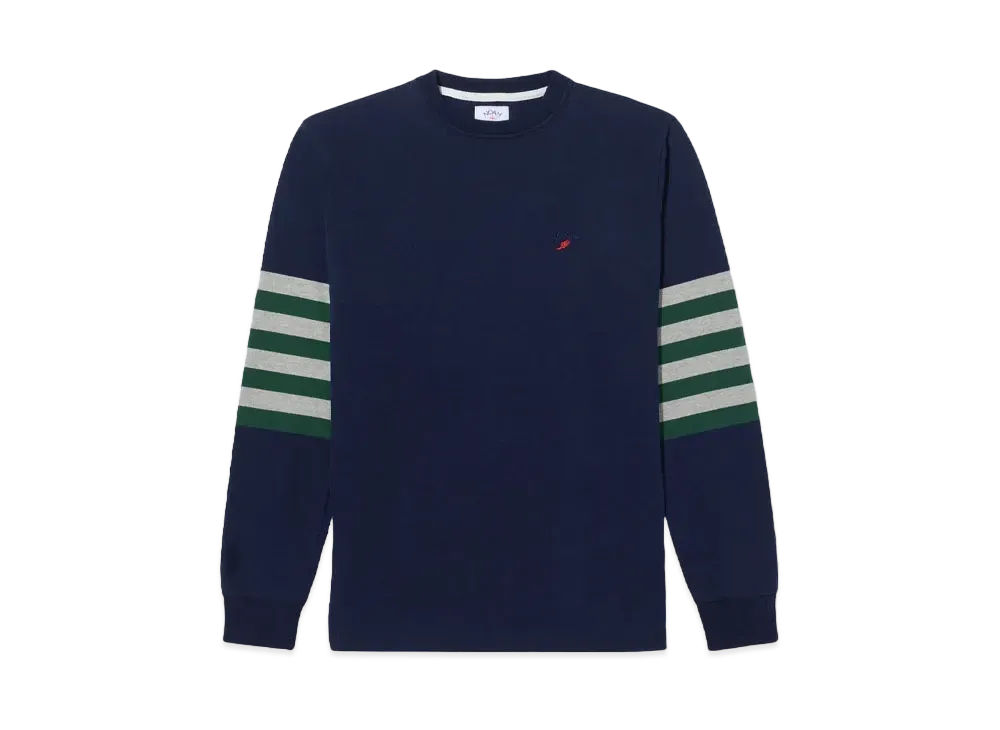 Noah Striped Sleeve Rugby Top "Navy"
