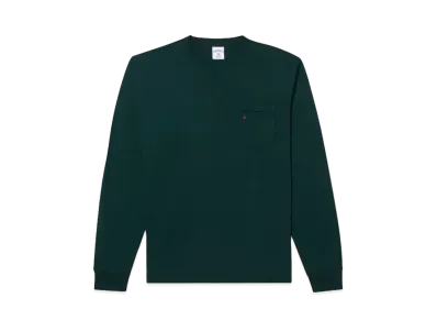 Noah Long Sleeve Core Logo Pocket Tee "Forest Green"