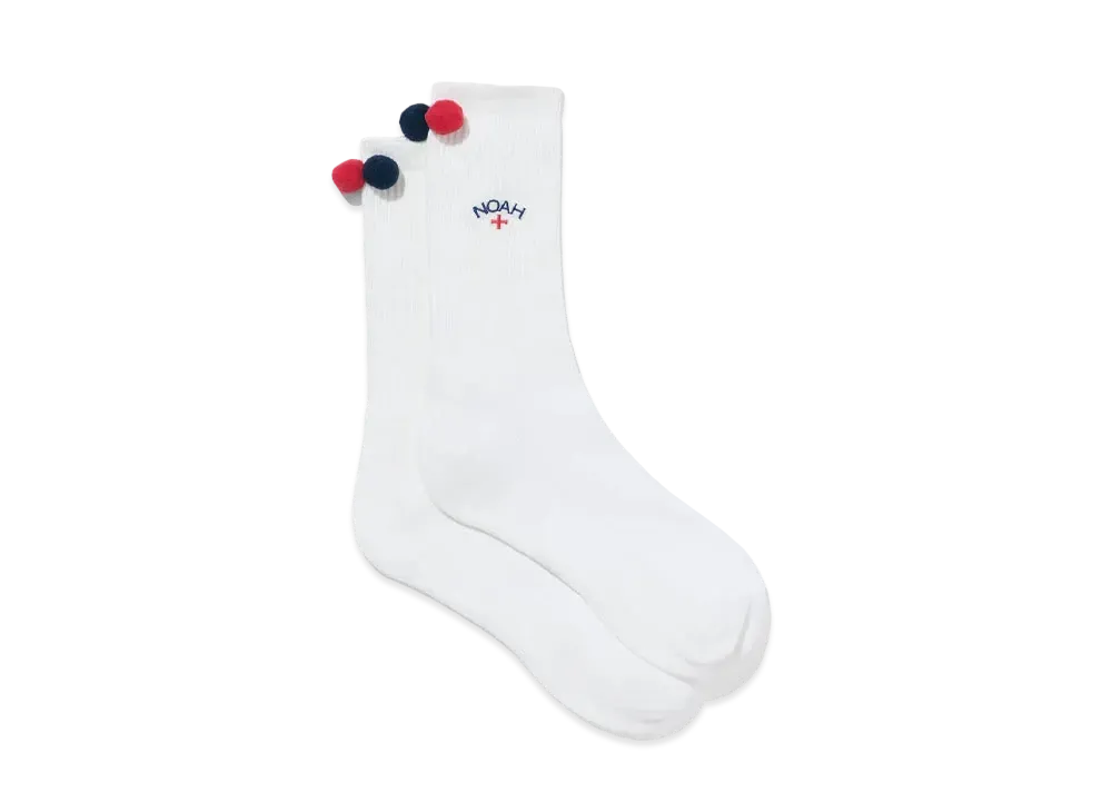 Noah Pom Pom Sock "White"
