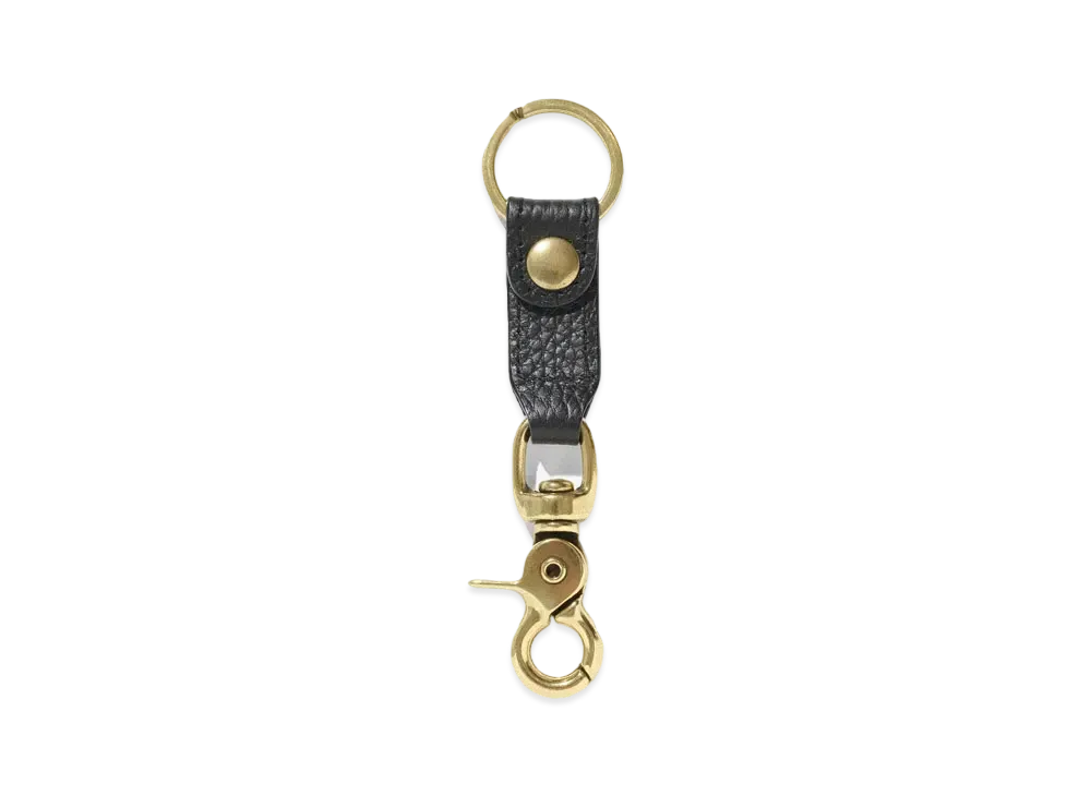 Noah Pebbled Leather Key Fob "Black"