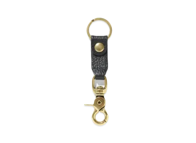 Noah Pebbled Leather Key Fob "Black"