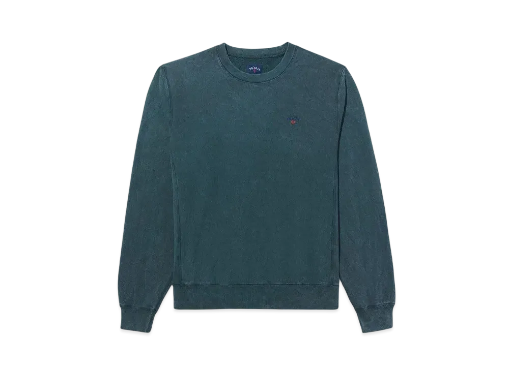 Noah Salt Wash Crewneck "Forest Green"