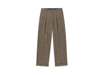 Noah Glen Plaid Inverted Pleat Pant "Tan/Brown"