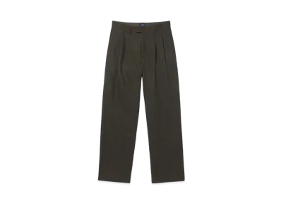 Noah Wool Herringbone Double-Pleat Trouser "Brown/Beige"