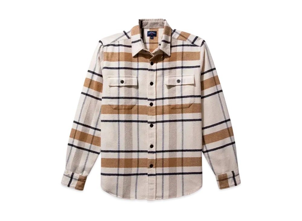 Noah Heavyweight Flannel "Cream/Tan/Midnight Navy"