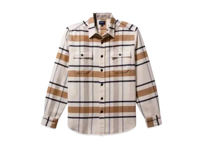 Noah Heavyweight Flannel "Cream/Tan/Midnight Navy"
