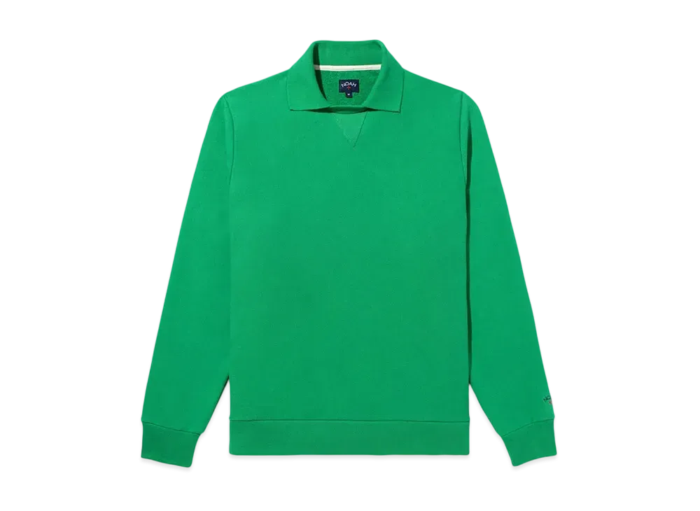 Noah Polo Collar Crewneck "Kelly Green"