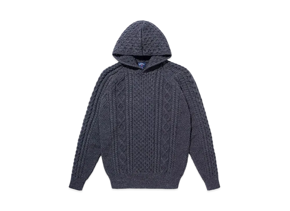 Noah Hooded Fisherman Sweater "Charcoal"