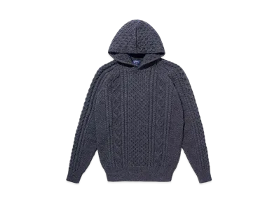 Noah Hooded Fisherman Sweater "Charcoal"
