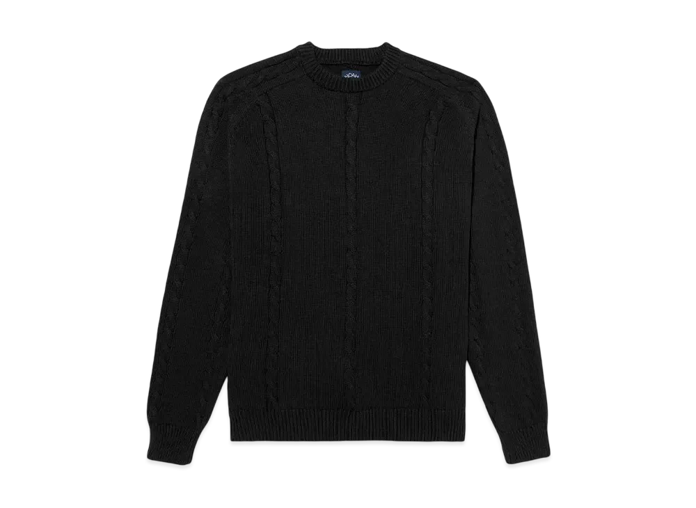 Noah Cable Cotton Sweater "Black"