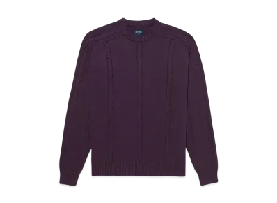 Noah Cable Cotton Sweater "Dark Plum"