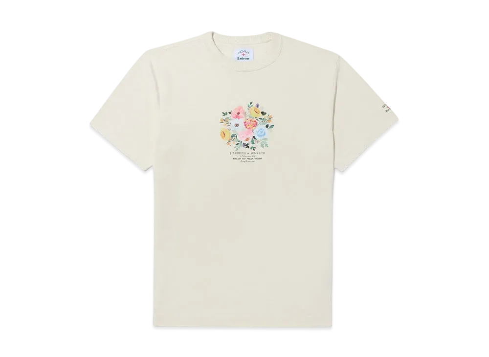 Noah x Barbour Madras Flowers Tee "Whisper White"