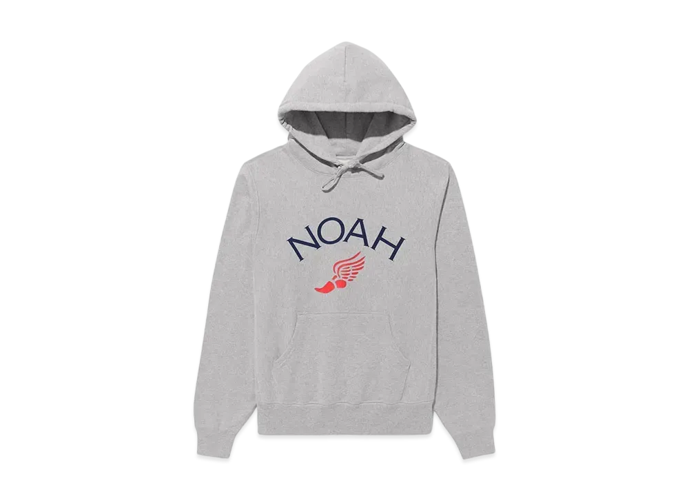 Noah Winged Foot Logo Hoodie "Hether Grey"