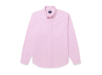 Noah Striped Oxford Shirt "White/Coral"