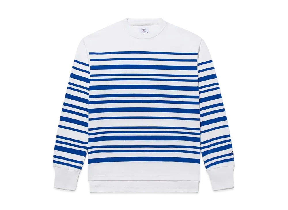 Noah Oversized Striped Rugby Top "White/Royal"