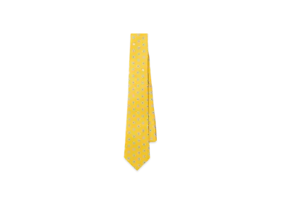 Noah Linen Flower Print Necktie "Yellow"