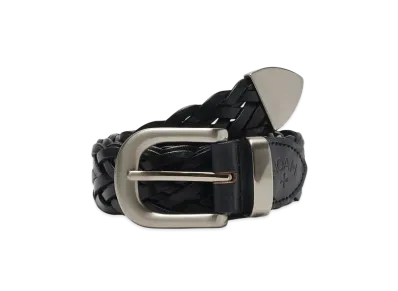 Noah Braided Leather Belt "Black"