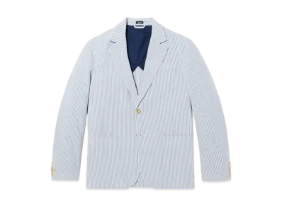 Noah Seersucker Sack Jacket "Blue/White"