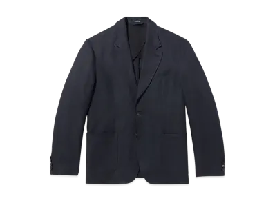 Noah Herringbone Linen Sack Jacket "Black"