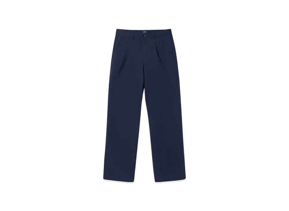 Noah Double-Pleat Cotton Pant "Navy"