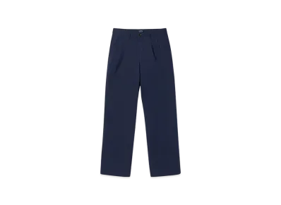 Noah Double-Pleat Cotton Pant "Navy"