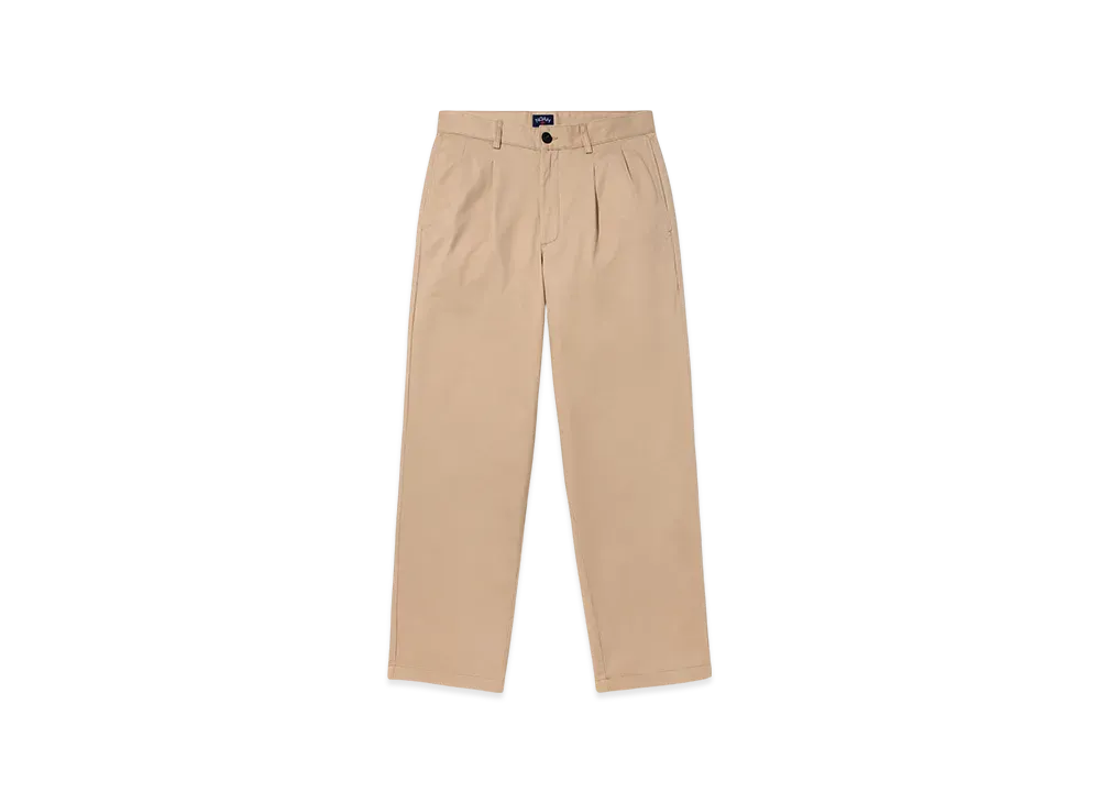 Noah Twill Double-Pleat Pant "Sand"