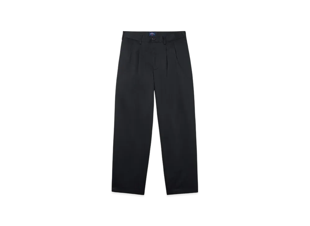 Noah Twill Double-Pleat Pant "Black"