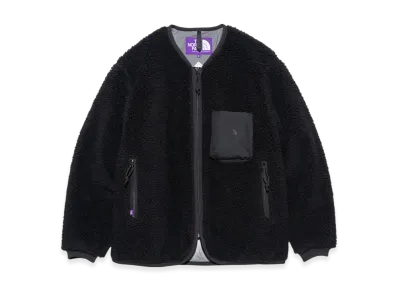 The North Face Purple Label Wool Boa Windstopper Field Cardigan "Black"