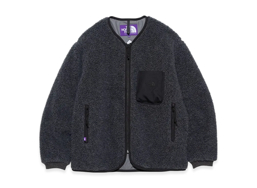 The North Face Purple Label Wool Boa Windstopper Field Cardigan "Mix Charcoal"