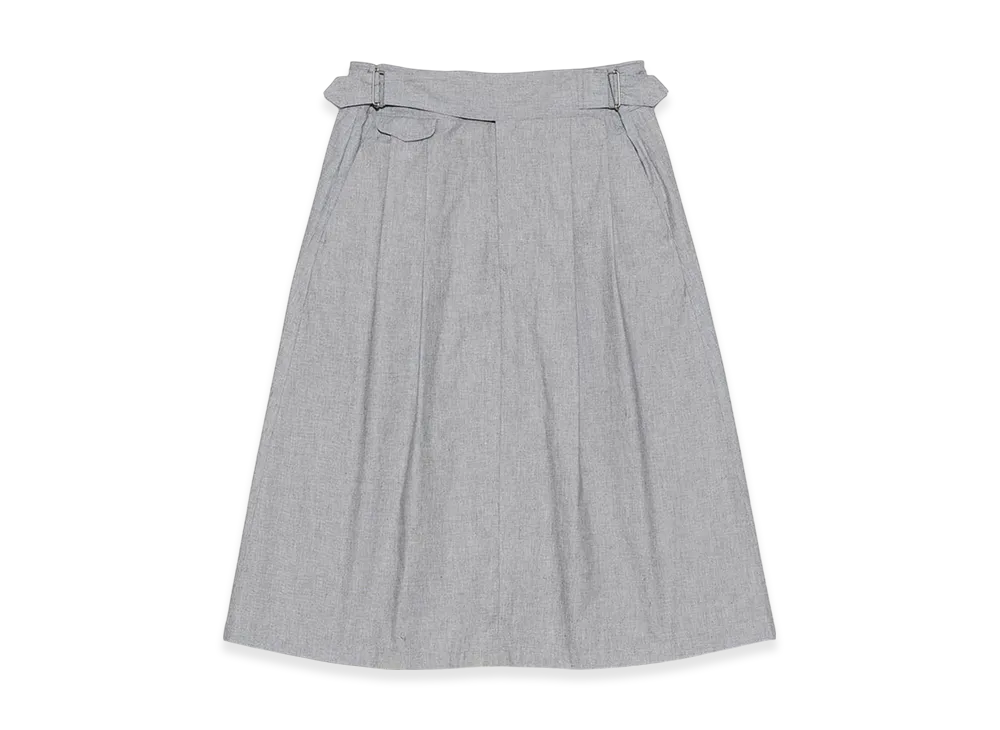 nanamica Cotton Buff Cloth Gurkha Skirt "LightGray"