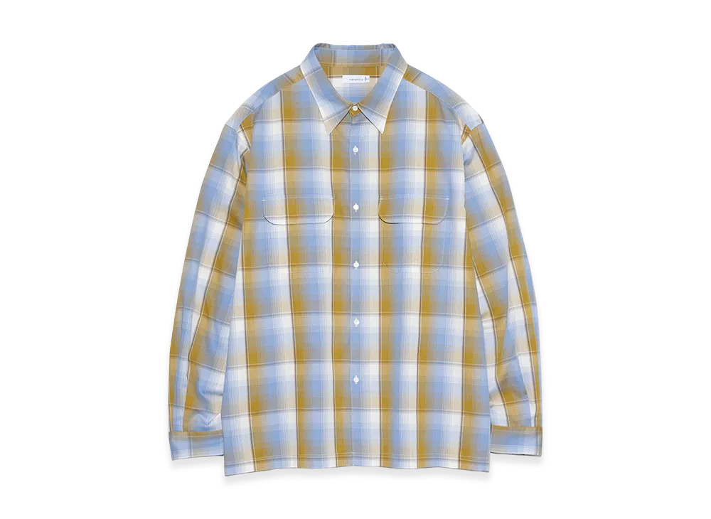 nanamica Regular Collar Pique Shirt "Yellow/Sax"