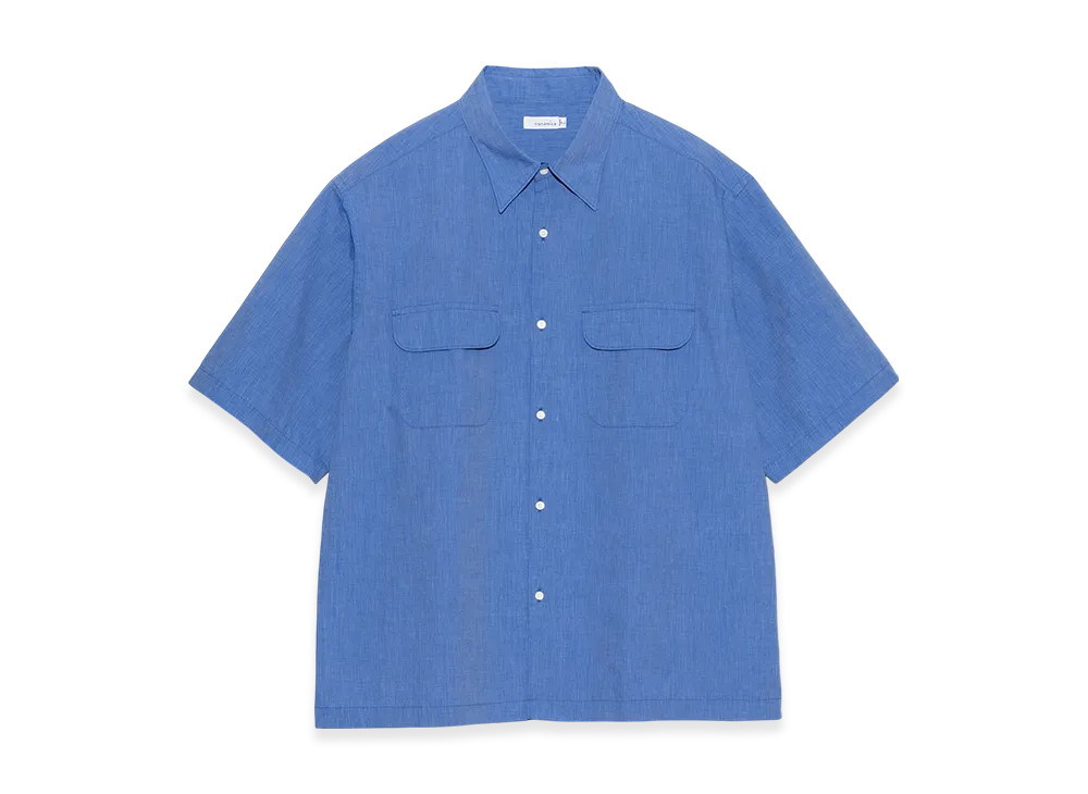 nanamica Regular Collar End On End S/S Shirt "Blue"