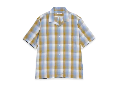 nanamica Open Collar Pique S/S Shirt "Yellow/Sax"