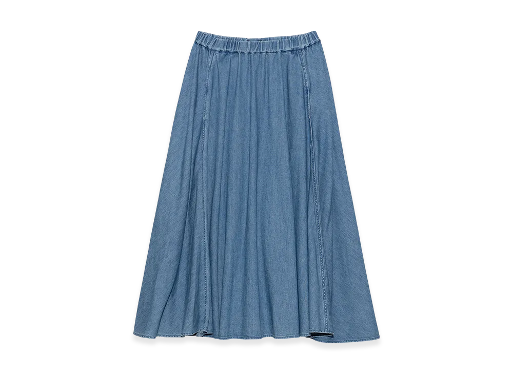 nanamica Light Denim Circular Skirt "Indigo"