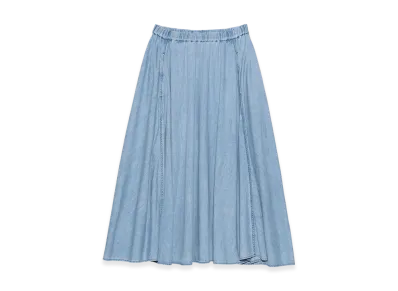 nanamica Light Denim Circular Skirt "IndigoBleach"
