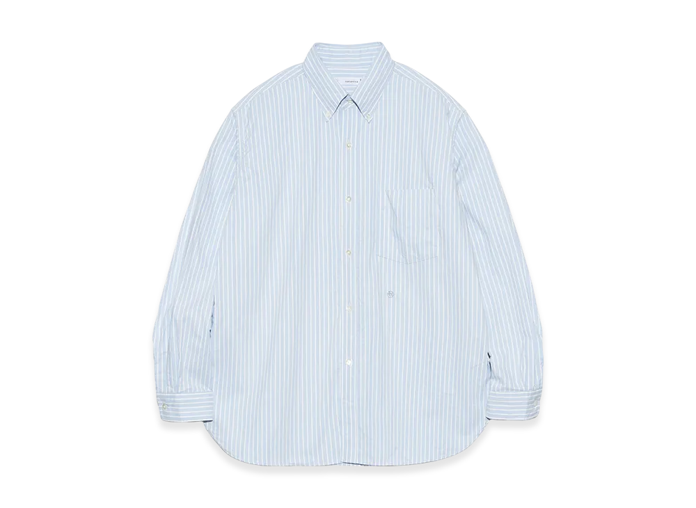 nanamica Button Down Stripe Wind Shirt "Navy"