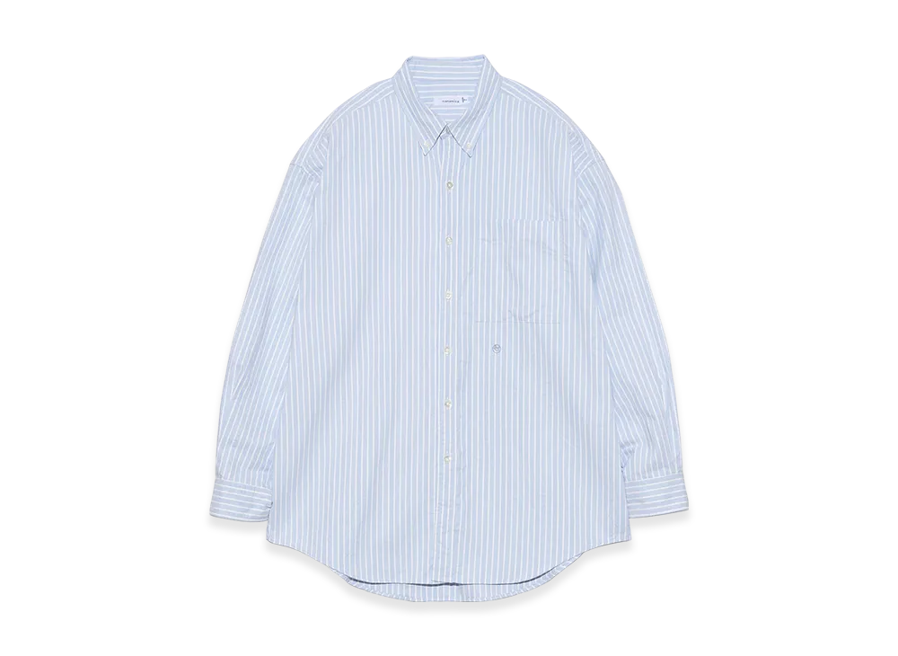 nanamica Button Down Stripe Wind Shirt "Navy"