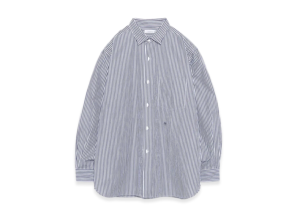 nanamica Regular Collar Wind Shirt "WhitexNavy"