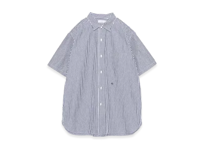 nanamica Regular Collar Wind S/S Shirt "WhitexNavy"