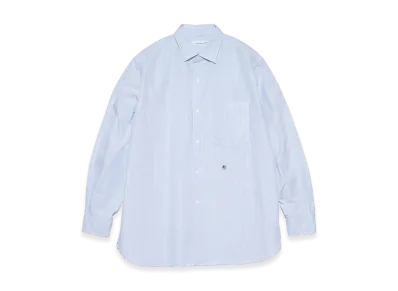 nanamica Regular Collar Stripe Wind Shirt "Sax"