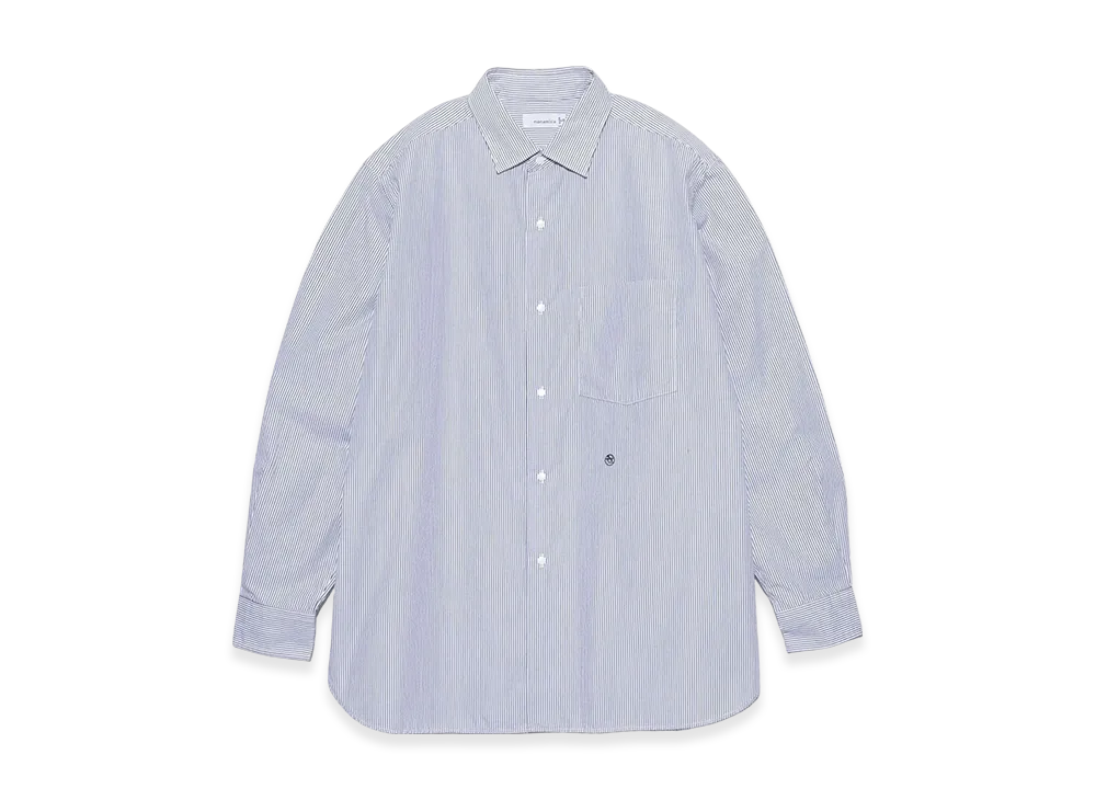 nanamica Regular Collar Stripe Wind Shirt "Navy"