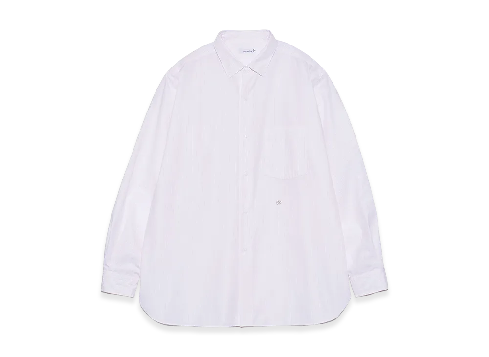 nanamica Regular Collar Stripe Wind Shirt "Pink"