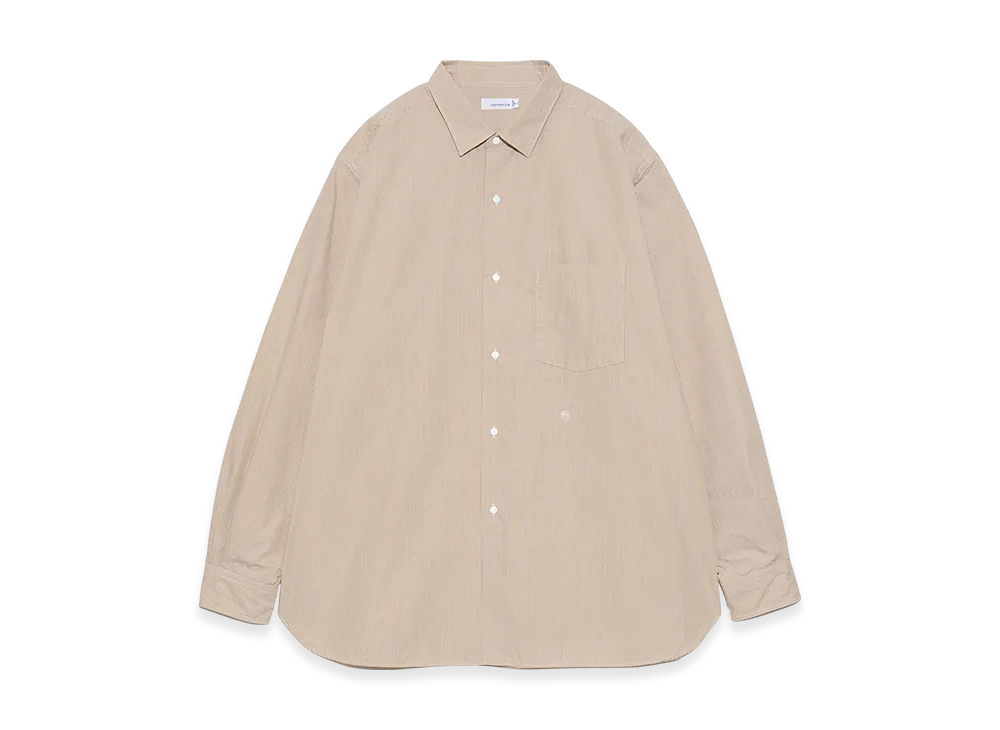nanamica Regular Collar Gingham Check Wind Shirt "Beige"