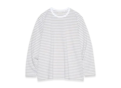 nanamica Coolmax Stripe Jersey L/S Tee "SandBeige/White"