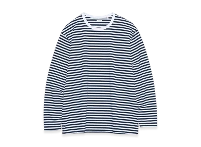 nanamica Coolmax Stripe Jersey L/S Tee "Navy/White"