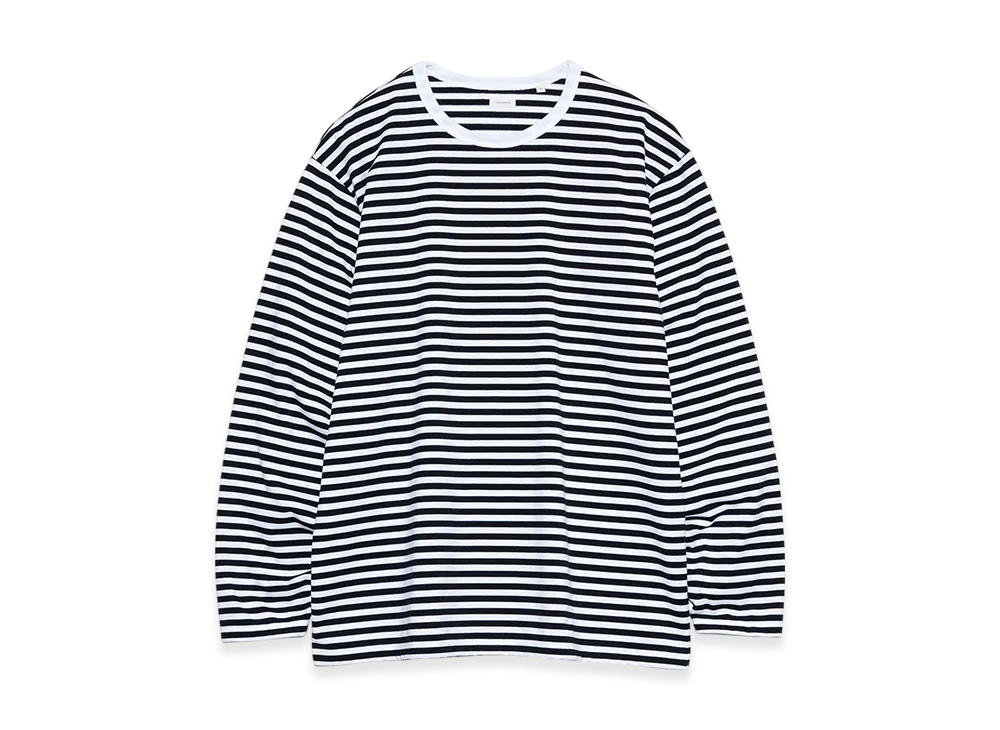 nanamica Coolmax Stripe Jersey L/S Tee "Black/White"