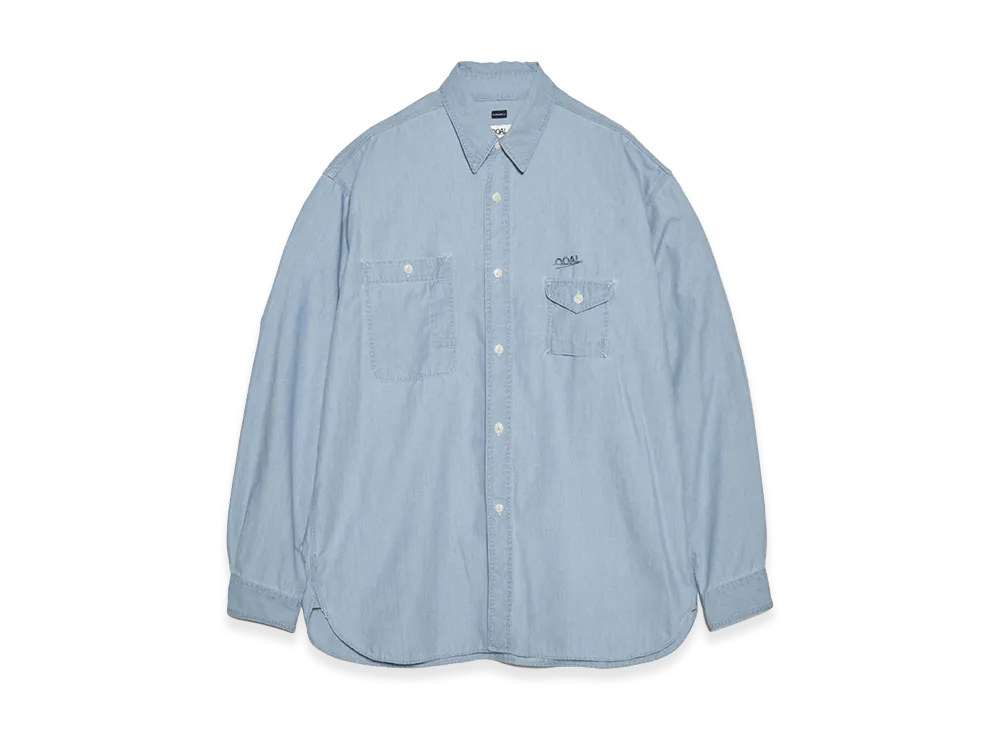 nanamica Regular Collar Chambray Shirt "Light Indigo"