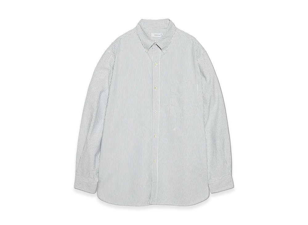 nanamica Button Down Stripe Wind Shirt "Navy"